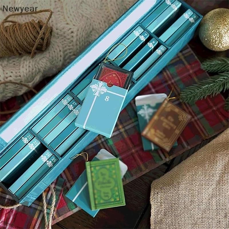 [VJW] 2025 Mini Book Ornament Advent, Book Lovers Gifts Calendar, Book Gift TH