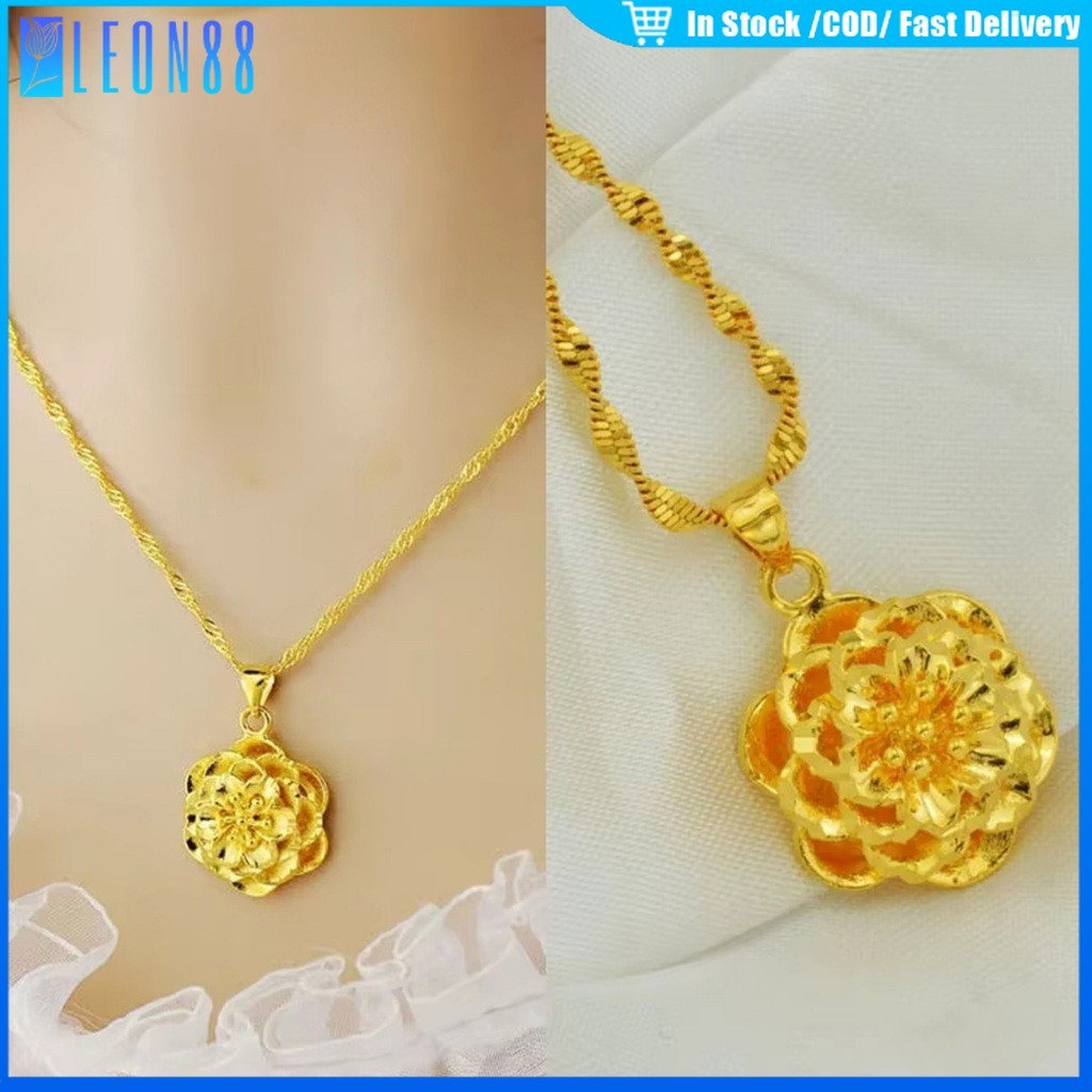 ของมาใหม่！สร้อยคอชุบทอง โซ่ยาว21-50CM จี้รูปคลื่นน้ํา ลูกกลม ของขวญเครื่องประดับสำหรับผู้หญิง