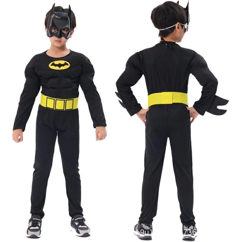 เครื่องแต่งกายกล้ามเนื้อเด็ก Stage cos Batman ฮาโลวีน Masquerade คอสเพลย์เครื่องแต่งกาย Q88I