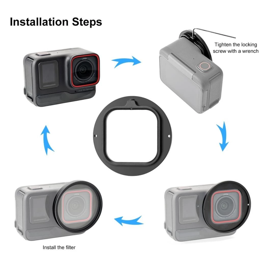 Camnoon ฟิลเตอร์เลนส์ UV พร้อมฝาครอบอะแดปเตอร์สำหรับ Insta360 Ace Pro thumbnail 6