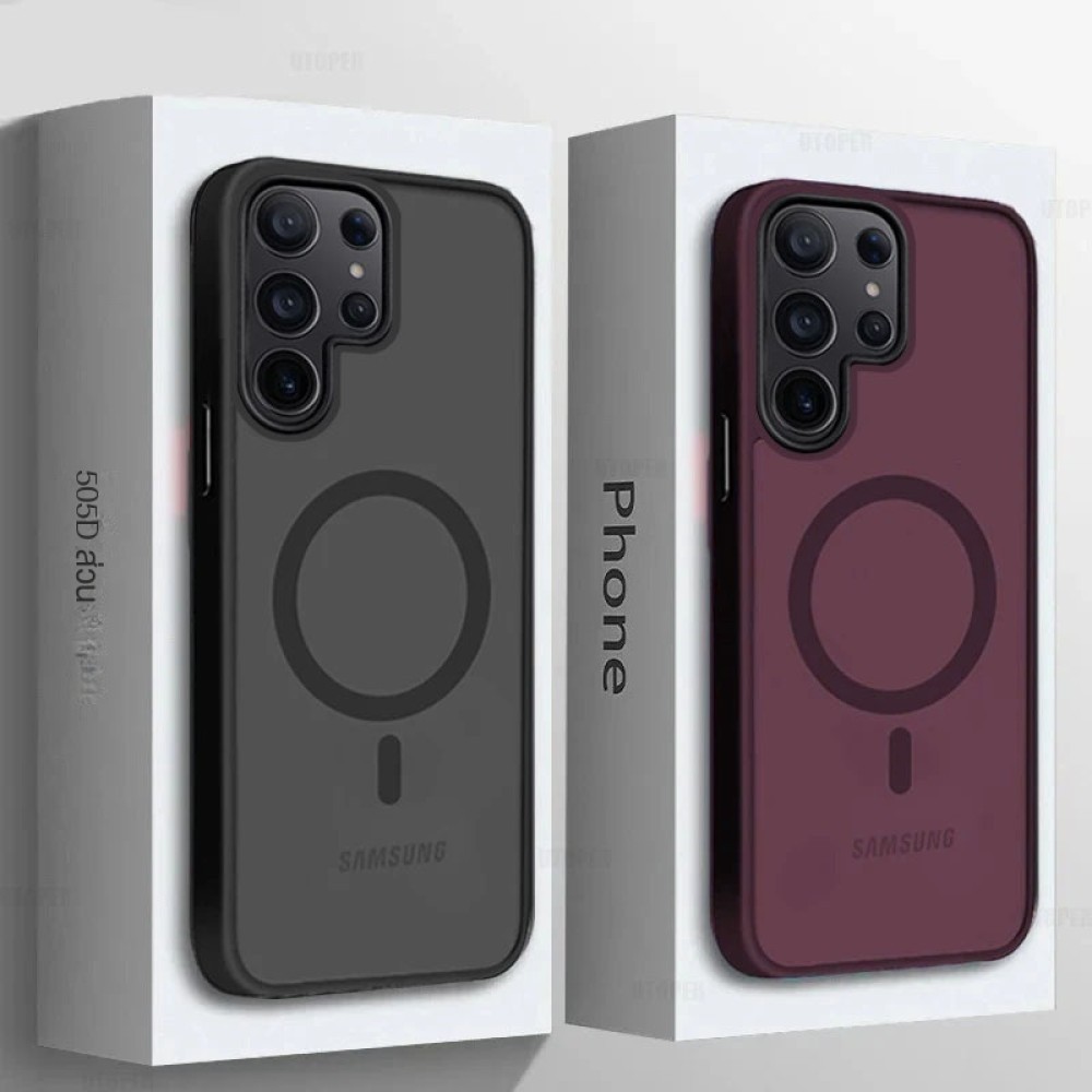 e Samsung Galaxy เคสผิวด้าน เคส แม่เหล็ก ชาร์จได้ สำหรับ SAMSUNG S25 S25Ultra S25Plus S24 Ultra S23 