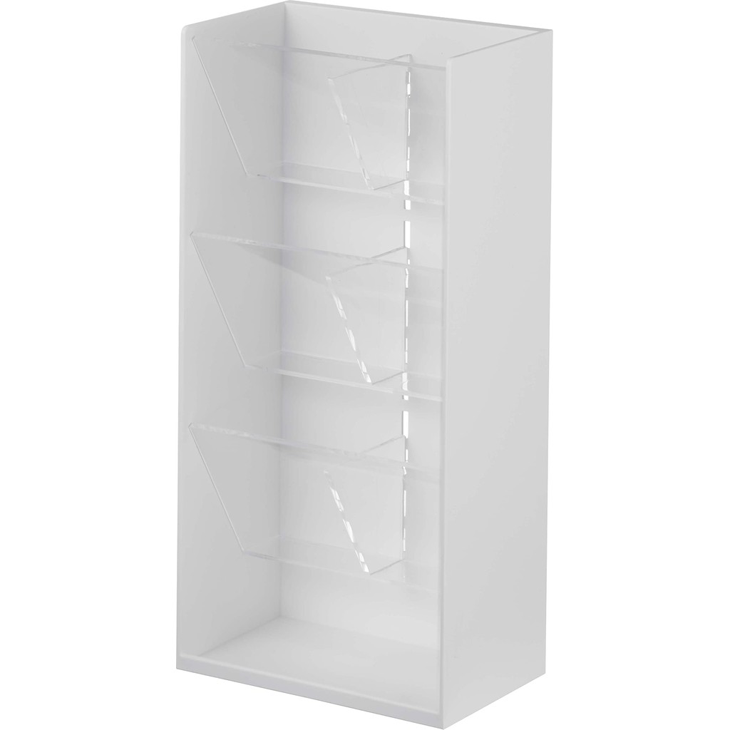 Yamazaki Cosmetics 3D Storage Case, 4-Tier, White, Approximately W12 x D7.7 x H25 cm, Tower, Large C