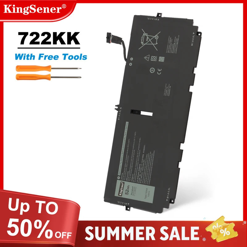 KingSener 722KK แบตเตอรี่แล็ปท็อปสําหรับ DELL XPS 13 9300 9310 9380 Series P117G P117G001 P117G002 2