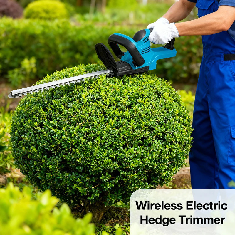 ไร้สาย Hedge Trimmer แบตเตอรี่ลิเธียมไอออนขับเคลื่อนพุ่มไม้ Trimmer ไฟฟ้ามือถือ Bush Trimmer สําหรับ