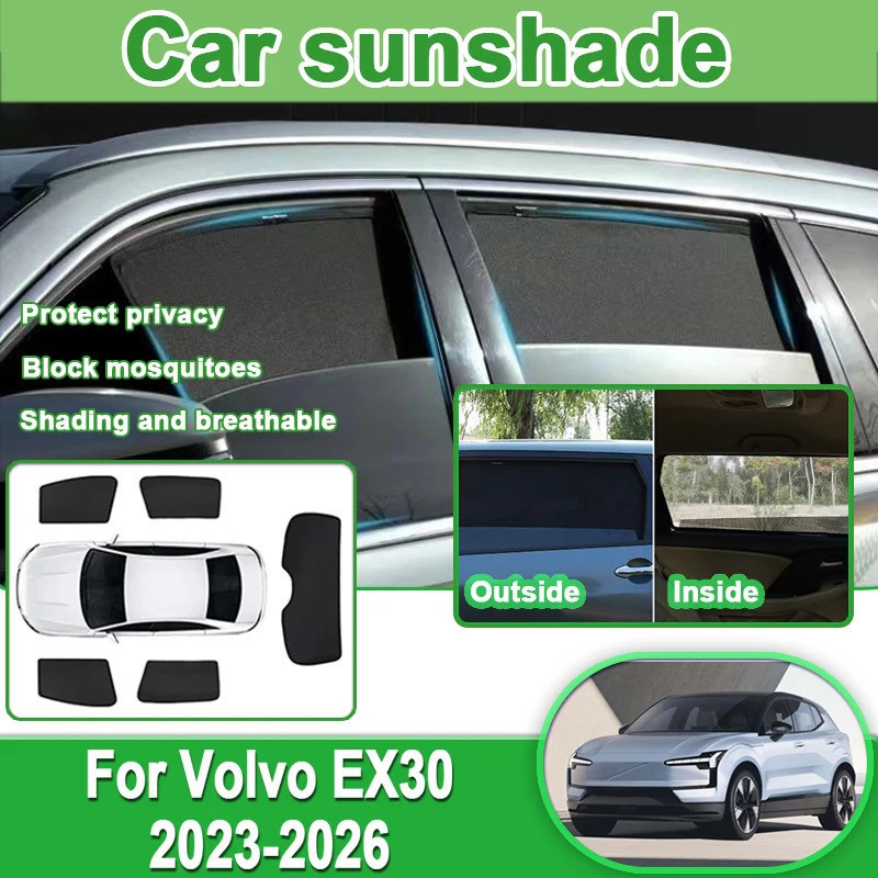 รถตาข่ายบังแดดสําหรับ Volvo EX30 2024 อุปกรณ์เสริม 2023 2025 2026 กระจก Sun Visors Auto Windows ม่าน