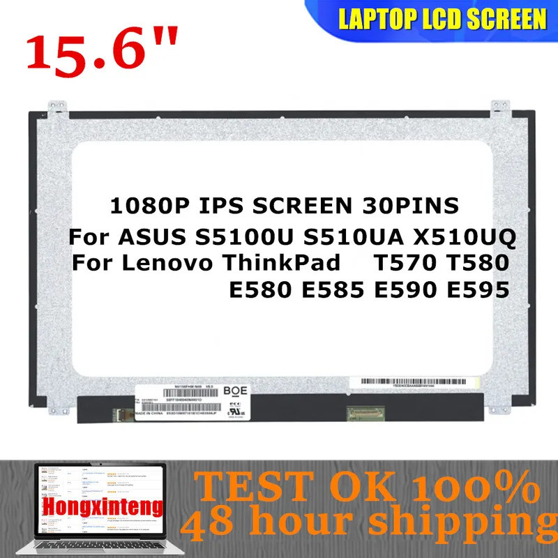 NV156FHM-N49,N47 Original 15.6INCH 1080P IPS สําหรับ Lenovo ThinkPad T570 T580 E580 E585 E590 E595 ส
