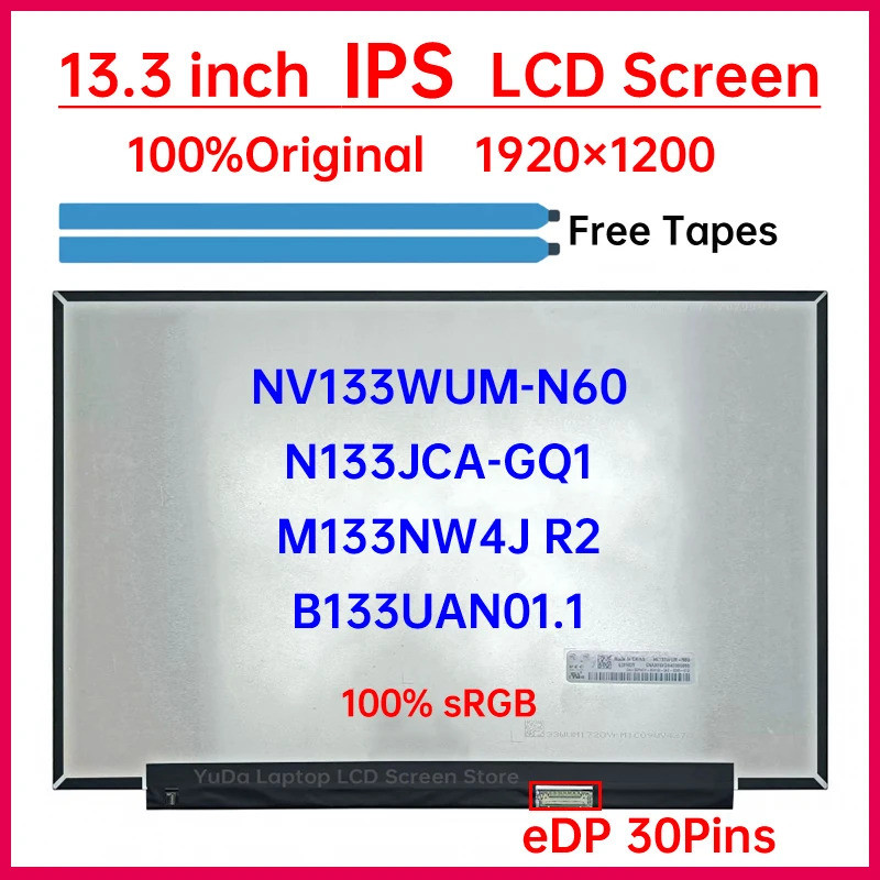 13.3 "แล็ปท็อปหน้าจอ LCD NV133WUM-N60 N133JCA-GQ1 M133NW4J R2 B133UAN01.1 สําหรับ Dell Inspiron 13 5