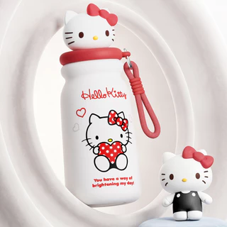 Sanrio Cloud Thermos Cup Girl High-value 316 ถ้วยน้ําสแตนเลสคู่การ์ตูนถ้วยฟางแบบพกพา