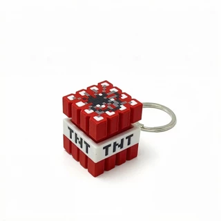 3D พิมพ์ Minecraft Creeper TNT Clicker พวงกุญแจ Fidget ของเล่น Pixel Block กระเป๋าเป้สะพายหลัง Charm ของขวัญ