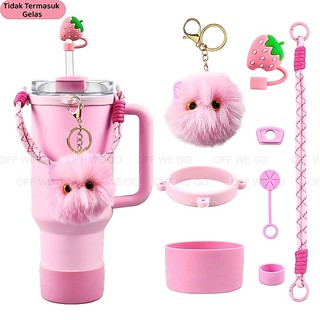 OFF WE GO 8PCS Set Hiasan Aksesoris Tumbler / Decorative Accessories Tumbler / Hiasan Botol minum / Hiasan sedotan ( tidak termasuk botol!!)