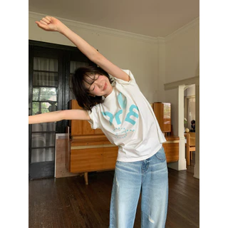 KYO 🌸 เสื้อยืดแขนสั้น ทรงOversize สไตล์เกาหลี พิมพ์ลาย "DREM" COTTON 100% โคตรนุ่ม เสื้อผ้าแฟชั่นผู้หญิง