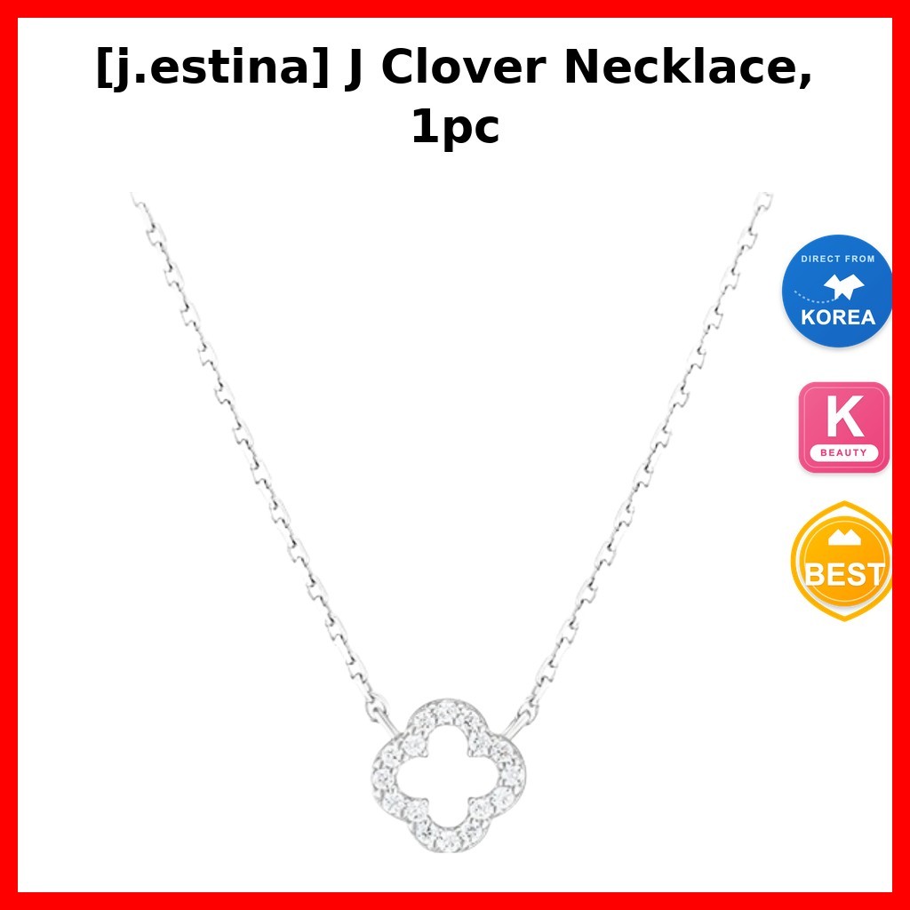 กระเป๋าและอุปกรณ์ [j.estina] สร้อยคอ J Clover 1 ชิ้น / สร้อยคอเกาหลี / ดีไซน์เรียบหรู / ของแท้ 100% 