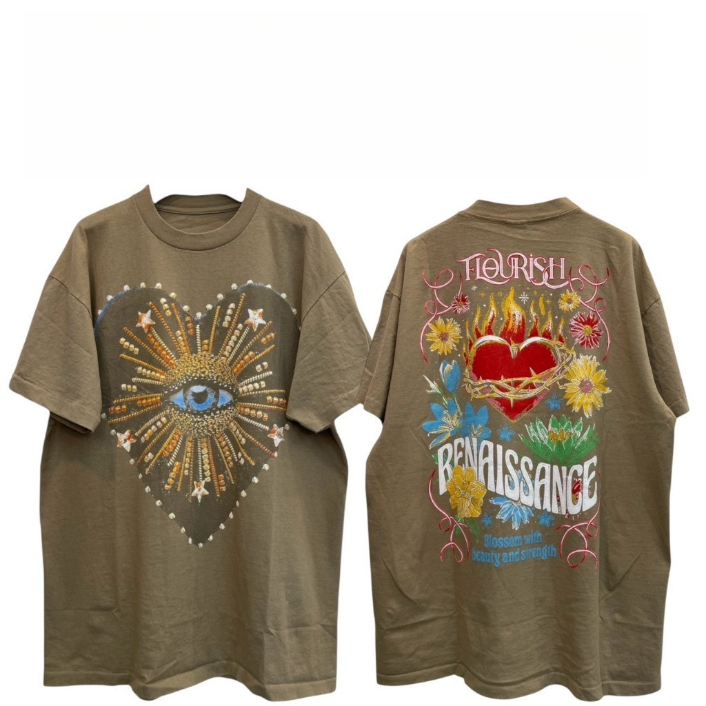เสื้อยืด ทรง Boxy Unisex งานผ้า Cotton100 ไม่มีตะเข็บข้าง สกรีน DTG สกรีนจม ฟอกเฟด สกรีนหน้าหลัง  รีดทับได้