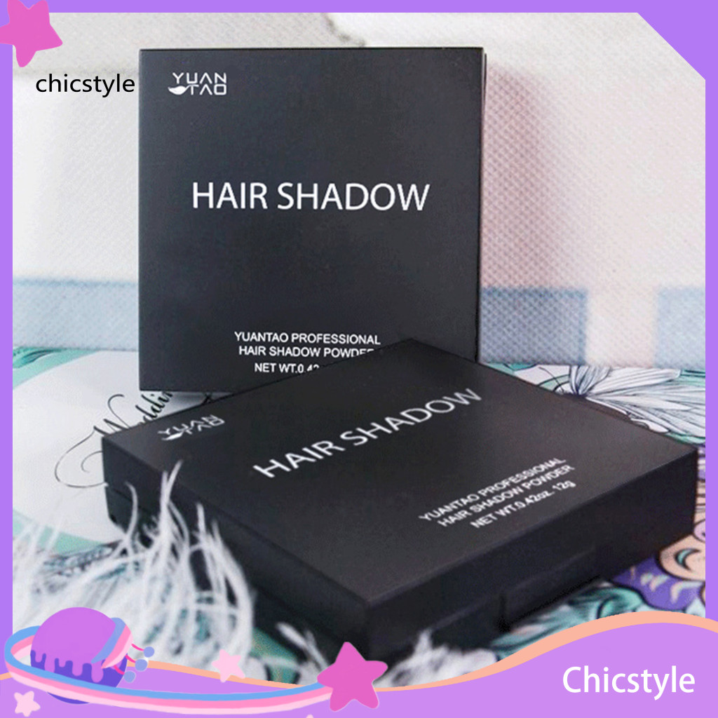 Chicstyle Soft Texture Hair Contour Palette Contour Palette สําหรับผม 12g Hairline Shadow Powder Soft Texture Sweatproof Windproof Contour Palette สําหรับย้อมผมสีขาวหลาย