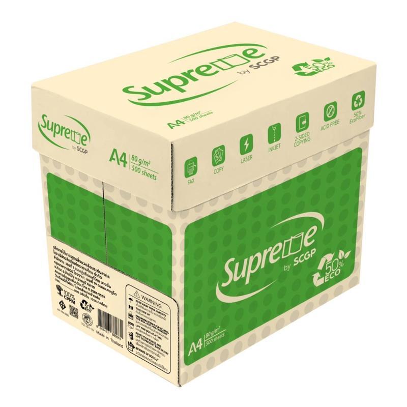 SUPREME ECO กระดาษถ่ายเอกสาร 80gsm A4 (แพ็ค 5 รีม)