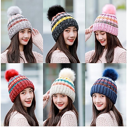 หมวกไหมพรมสีสวย KQ76