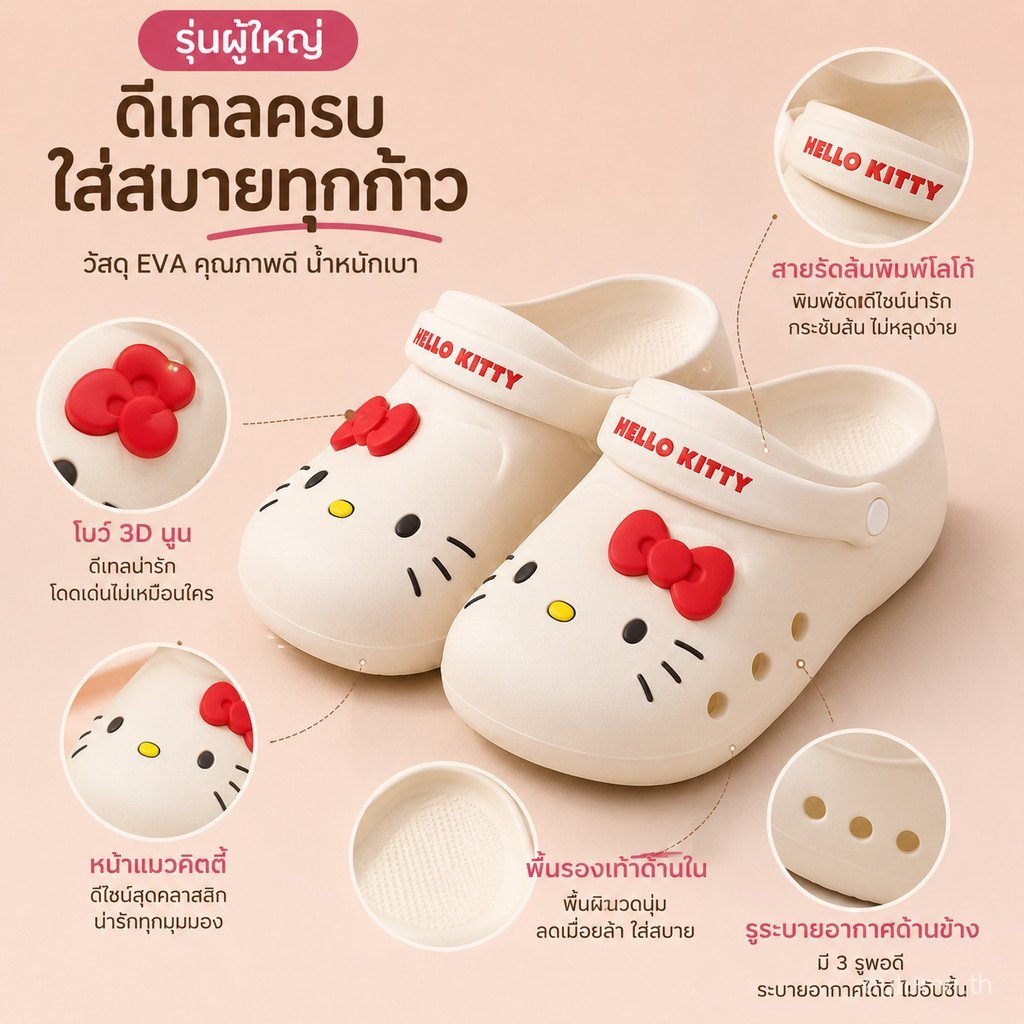 3PLO Kitty Cat หนาSoled Toe-Covered Hole รูปที่ 2