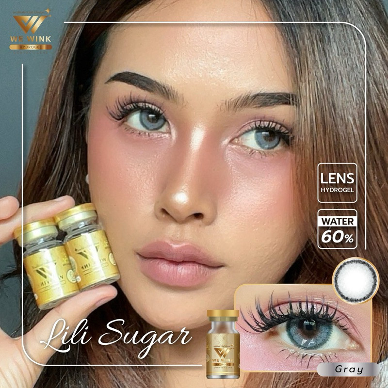 Wewink มีค่าสายตา อมน้ำ60% [ตาไม่แห้งเจ็บ] ขนาดกลาง รุ่น Lili Sugar กันรังสี ไฮโดรเจล คอนแทคเลนส์สีน