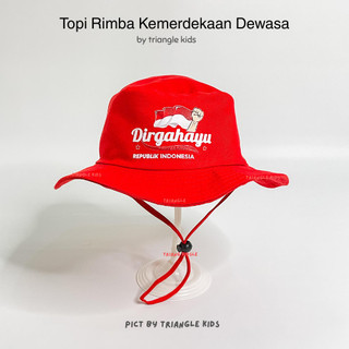 THNKIN88 - Topi rimba dewasa Tema Kemerdekaan Indonesia Cocok untuk Agustusan Topi Kemerdekaan Indonesia Topi Hut RI KE 81Th 2026