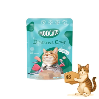(ยกลัง 48 ซอง) Moochie มูชี่ อาหารเปียกแมว รวมสูตร ไม่เติมเกลือ หลายรส เปียกแมว ขนาด 70-85g