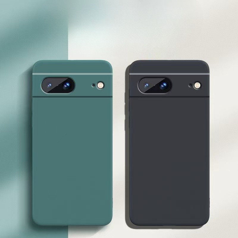 สําหรับ Google Pixel 8a 8 7a 7 6a 6 Pro เคสโทรศัพท์สี่เหลี่ยมหรูหรา Original ซิลิโคนเหลวฝาหลัง