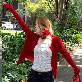 🌟rosecloud🌟เสื้อคาร์ดิแกนถักผู้หญิง มี 5 สีให้เลือก รุ่นใหม่สไตล์เกาหลี ทรงเข้ารูป แต่งได้หลายสไตล์ ผ้าคุณภาพสูง