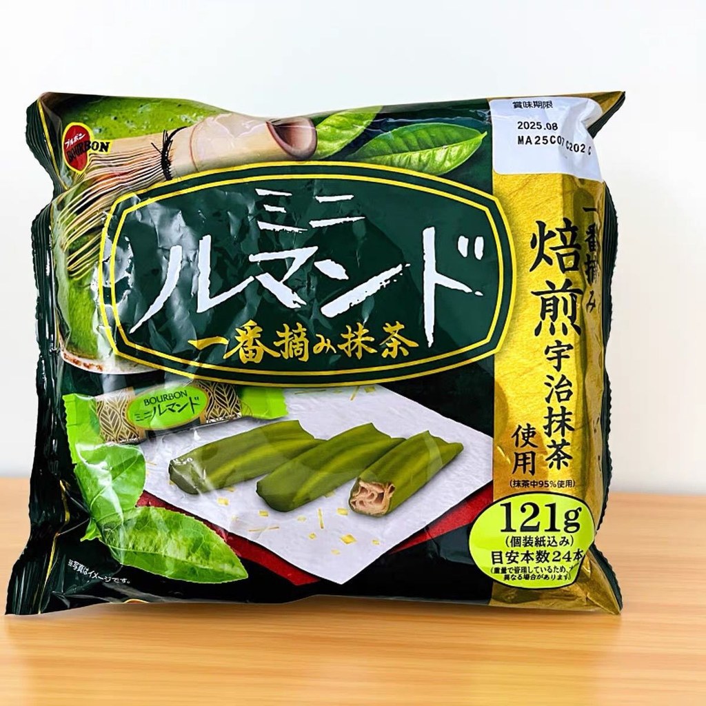 ขนมนําเข้า Bourbon Bourbon Matcha Sandwich Wafer Biscuit Stick Bag Snacks20260525
