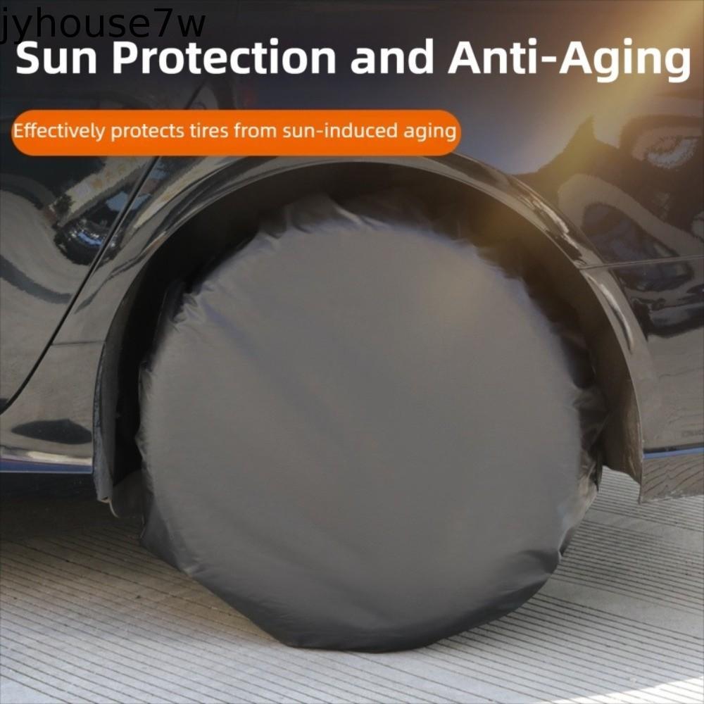 JYHOUSE ผ้าคลุมล้อยางสากล,กันน้ํากันฝุ่นเต็มห่อรถล้อยาง,แบบพกพาสวมใส่ UV Sun Protector กันฝน Tyre ฝาครอบป้องกันใช้กลางแจ้ง