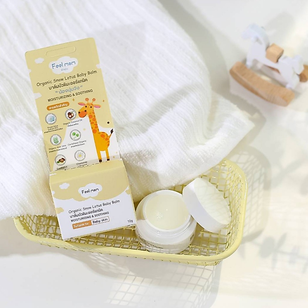ฟีลมัม บาล์มบัวหิมะ ออร์แกนิค (feelmom organic snow lotus baby balm)