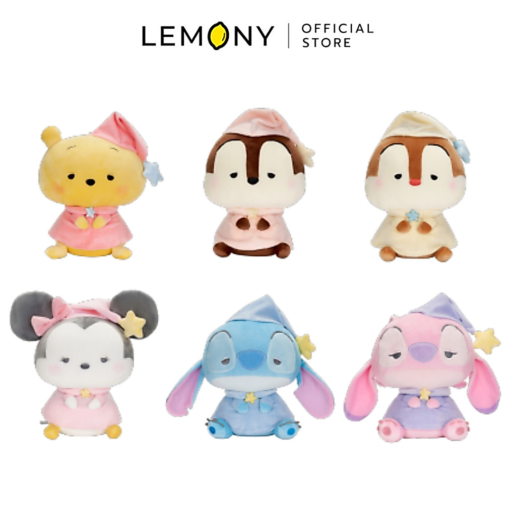 LEMONY ตุ๊กตาดิสนีย์ ใส่ชุดนอน คอลเลกชัน Bedtime Buddies Disney ขนาด 15 ซม.