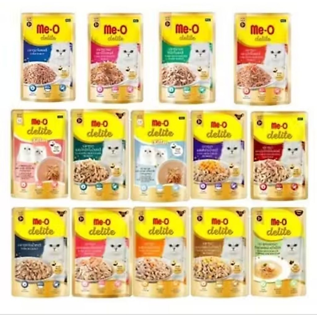 คละรส Me-O Delite อาหารเปียกแมว มีโอ ดีไลท์ ยกโหล ขนาดซอง 70 กรัม