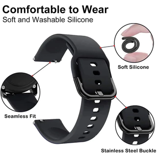 สายซิลิโคน 20 มม. / 22 มม. for Redmi Watch 5 Active/5 Lite/Samsung Galaxy Watch/Huawei/Amazfit Bip 6/Garmin/Xiaomi Watch