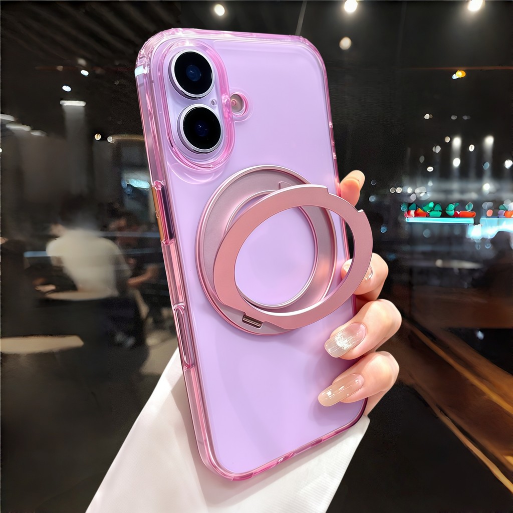 หรูหราปุ่ม AI แม่เหล็กเคสฝ้าใสสําหรับ ไอโฟน 12 13 14 15 16 17 มือโปร สูงสุด 360° ฝาครอบกันกระแทกขายึดหมุนได้
