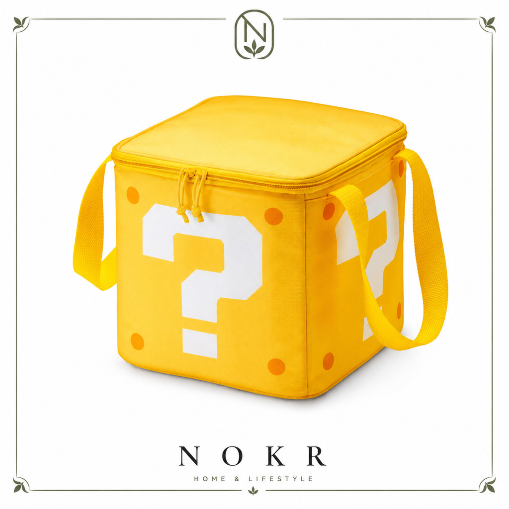 NOKR  Japanese Super Mario Mariok Question Mark กระเป๋าเก็บความเย็นหุ้มฉนวน