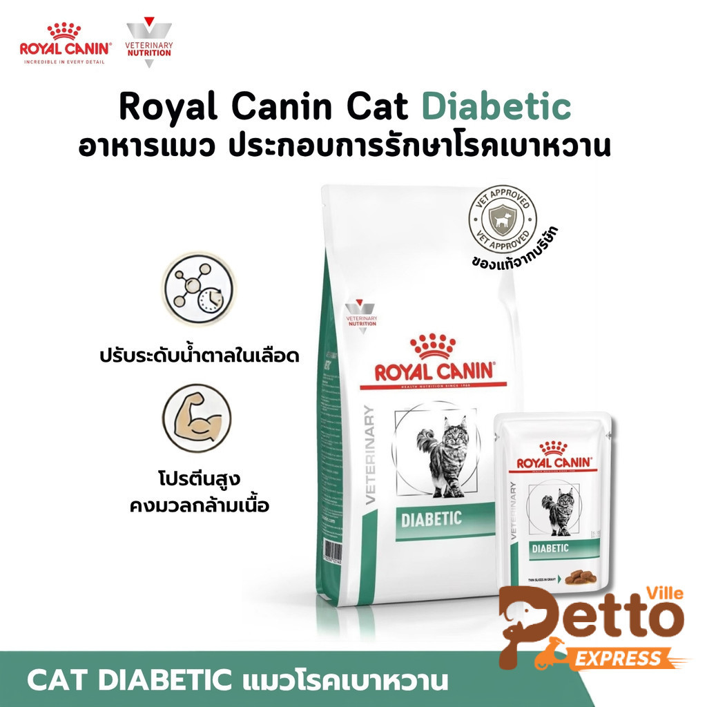 Royal Canin Cat Diabetic อาหารแมว ประกอบการรักษาโรคเบาหวาน ขนาด 1.5-4 Kg