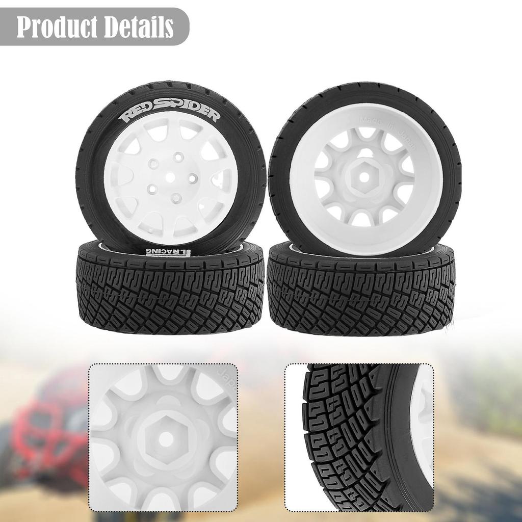 ล้อ RC Rally 4 ชิ้น ยางขอบล้ออัพเกรดรถยนต์ รีโมทคอนโทรล Rally