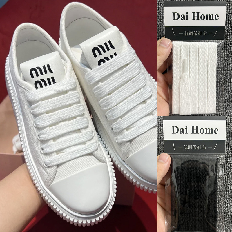 Shoelace Flat Replacement Shoelacement Uim Biscuit Shoes White Black Beige Flat Wide Cotton Shoelace