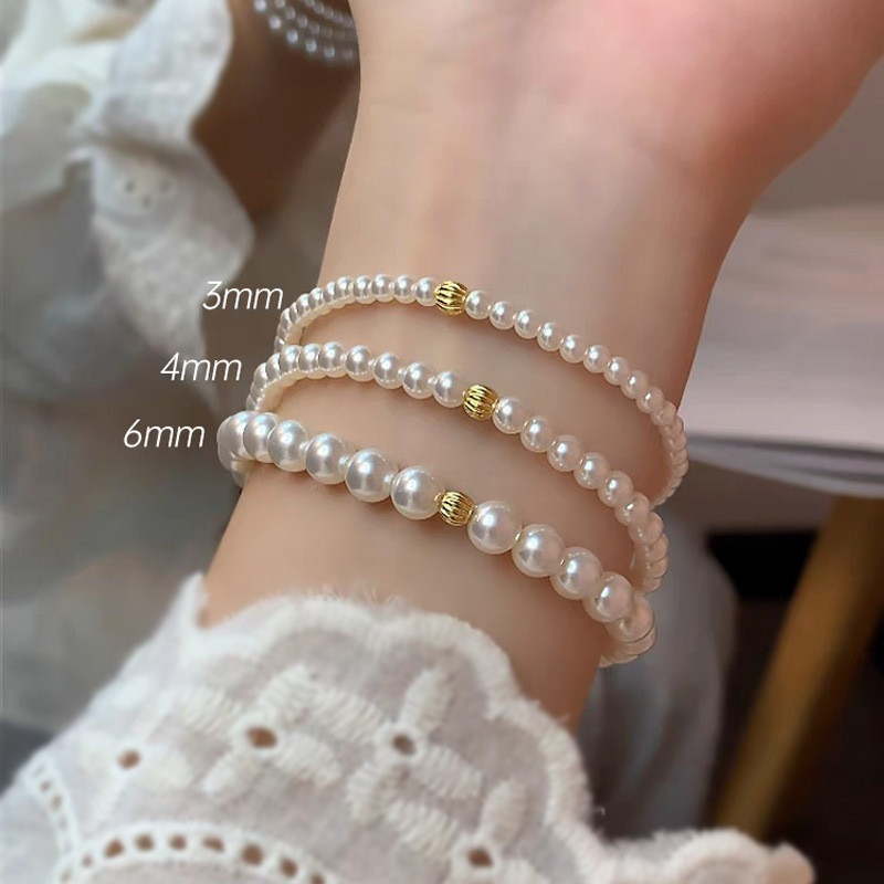 สร้อยข้อมือ ดอกไม้ไข่มุก สไตล์เกาหลี ins โลหะผสม โดปามีน รูปที่ 5
