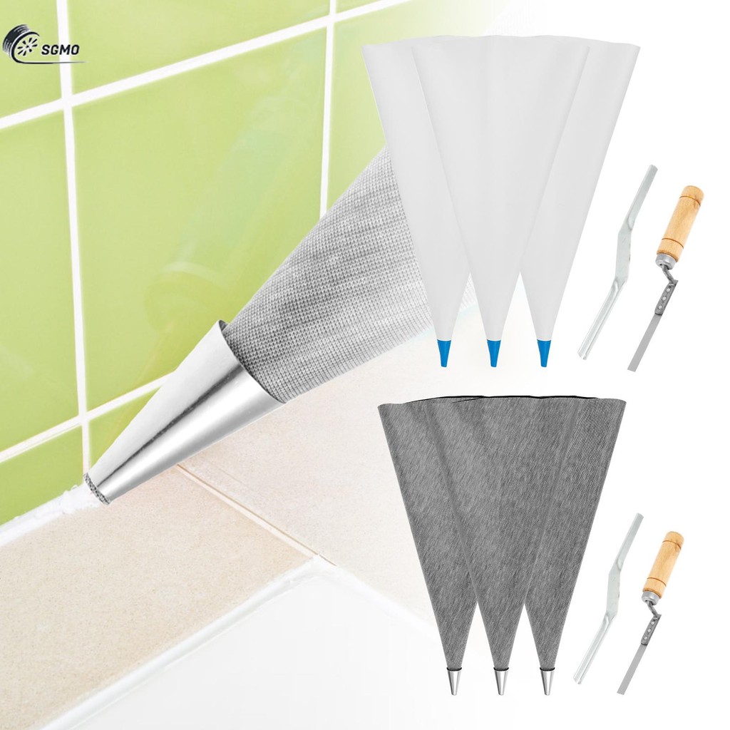 3 ชิ้น Masonry Mortar Bag Heavy Duty เจาะทน Tip Cement Sealer กระเป๋าสําหรับ Grouting Tile Joint SHO