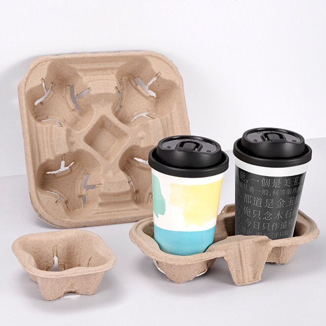 BUJOY (1เเพ็ค50ใบ) ถาดกระดาษ ถาดรังไข่ ถาดกระดาษใส่เเก้วกาเเฟ