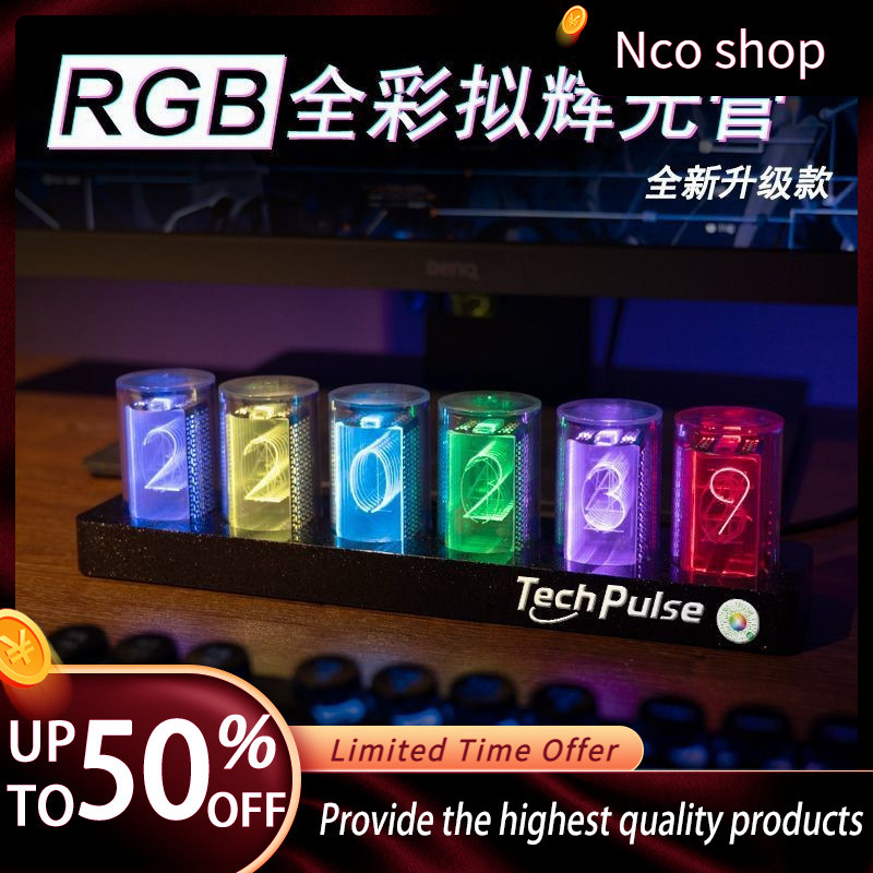 ประเทศไทย [Bluetooth Church Time-taught] RGB Radiant Clock Cyberpunk Fenwei Lamp Creative Computer D