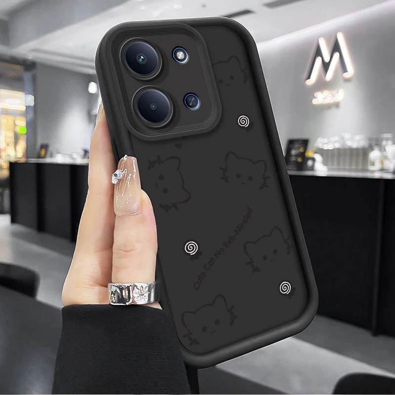 แมวน่ารักเคสโทรศัพท์สําหรับ Redmi 15C 14C 13C Redmi15C 15 C 4G 6.9 "2025 กรณีหรูหรา Matte ซิลิโคนกันกระแทกฝาครอบป้องกัน
