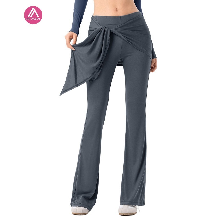 AirActive Casual Yoga Sports Pants Flared Pants High Waist 2 Ways Wear (Skirt is removable)