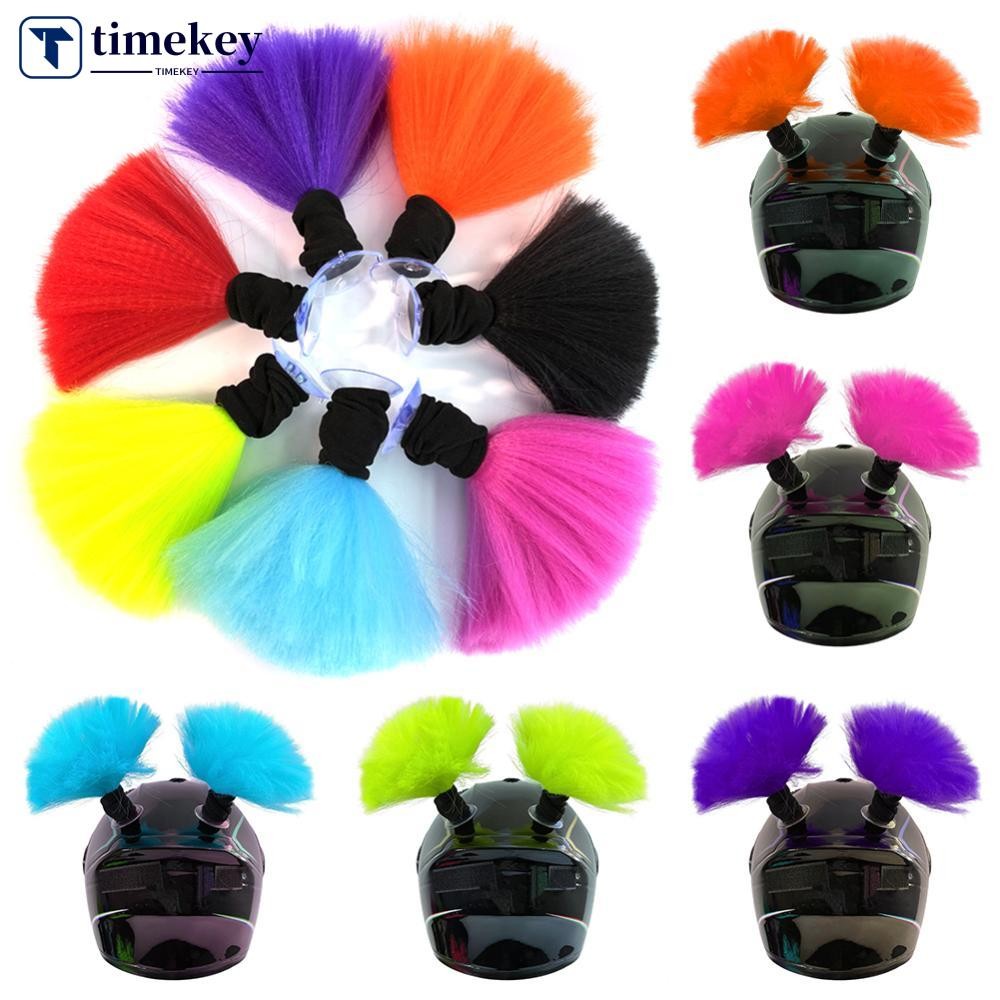 TME 2 ชิ้นหมวกกันน็อคตกแต่ง Braids Motrocycle หมวกกันน็อคอุปกรณ์เสริม Plush Braids Pigtail ตกแต่งสํา
