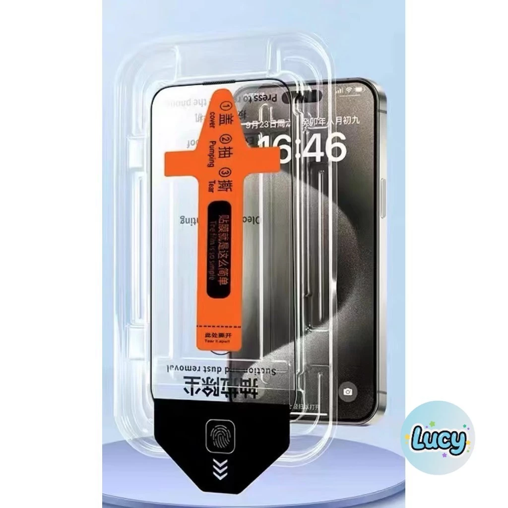 กระจกนิรภัยปกป้อง สำหรับ for iPhone 17 16 15 14 13 12 11 Pro max Xs Max 7P 8P XR ติดตั้งง่ายอุปกรณ์กำจัดฝุ่นอัตโนมัติ#D5 thumbnail 6