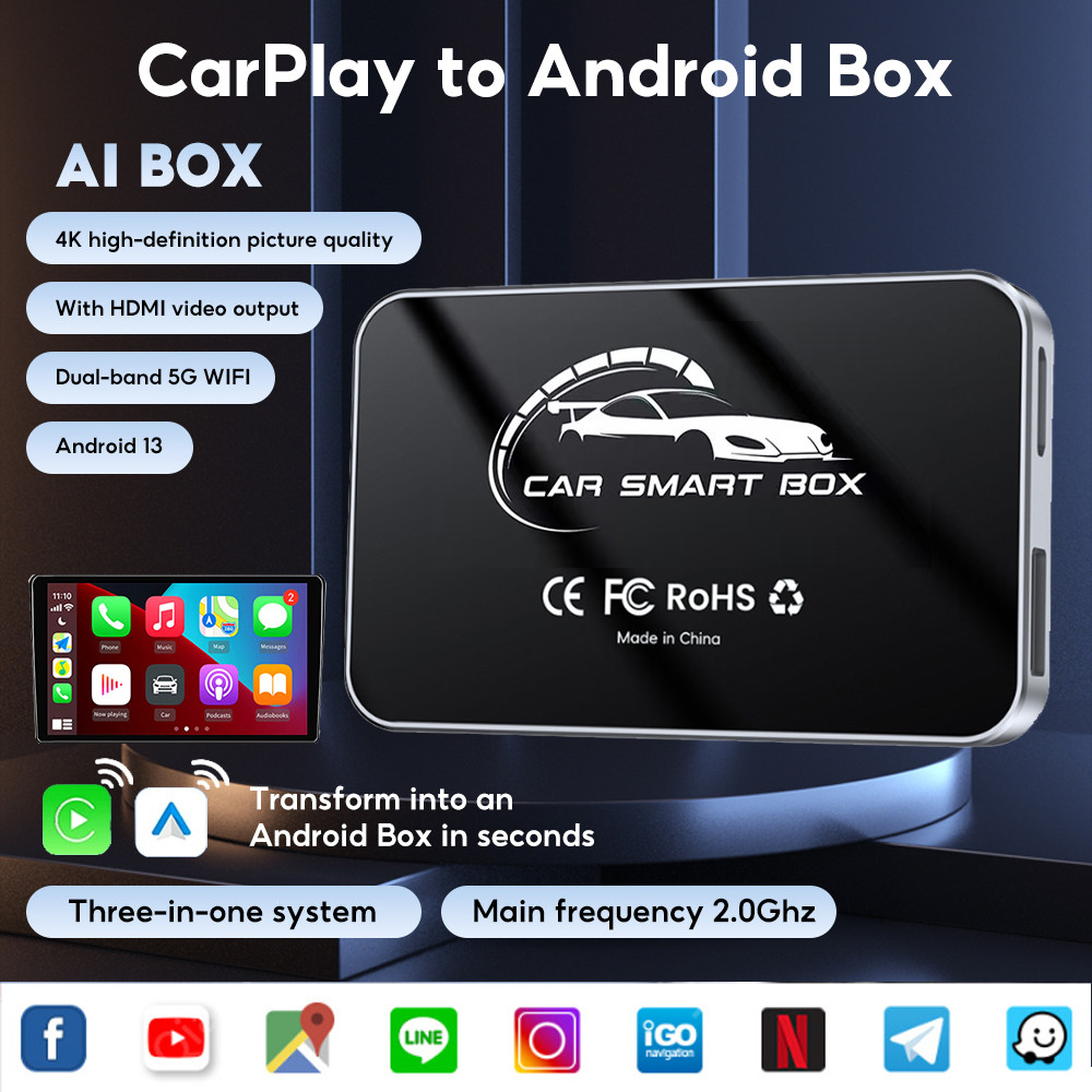 4+32G/2+16GB Carplay Ai Box CarPlay Car Ai Box Wireless Carplay Adapter กล่อง Android Apple Carplay 