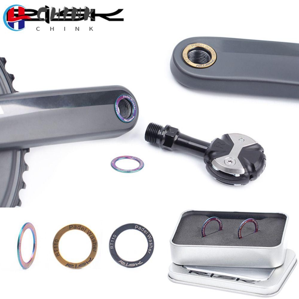 CHINK ชิ้นส่วนจักรยาน 2 ชิ้น_pedal spacer_ไทเทเนียม กันน้ำ สำหรับขยายระยะห่าง педال