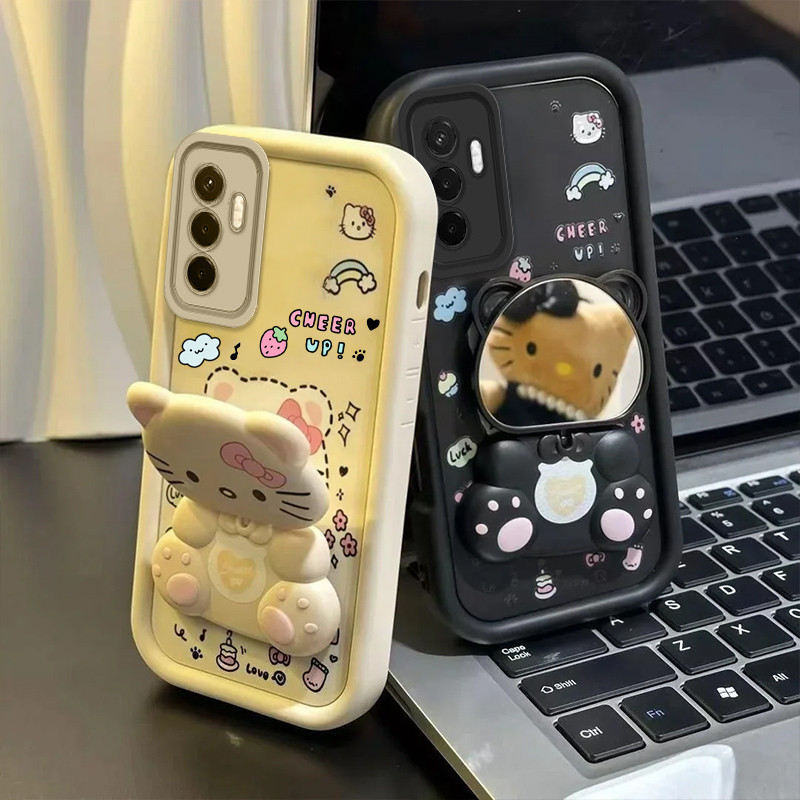 เคสสําหรับ Huawei Nova Y70 Plus Y70 Y71 เคสโทรศัพท์ ที่วางกระจกหมุนได้สุดน่ารัก