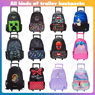 Trolley Backpack With Light Up Wheels Convenient Travel For Children's