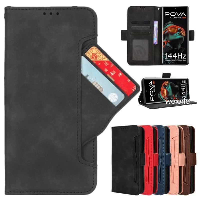 สําหรับ Tecno Pova Curve 5G กรณี LJ8k Tecno Pova Curve กรณีกระเป๋าสตางค์หนังพรีเมี่ยม Flip Multi-car
